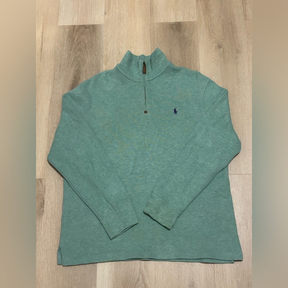 Vintage Ralph Lauren Teal Zip-Up Sweater
